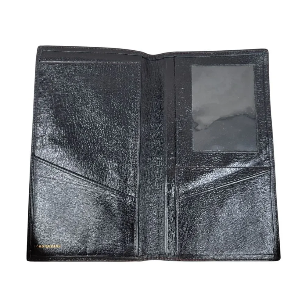 Lord Buxton Vintage Black Leather Wallet Shrunken Goat Skin